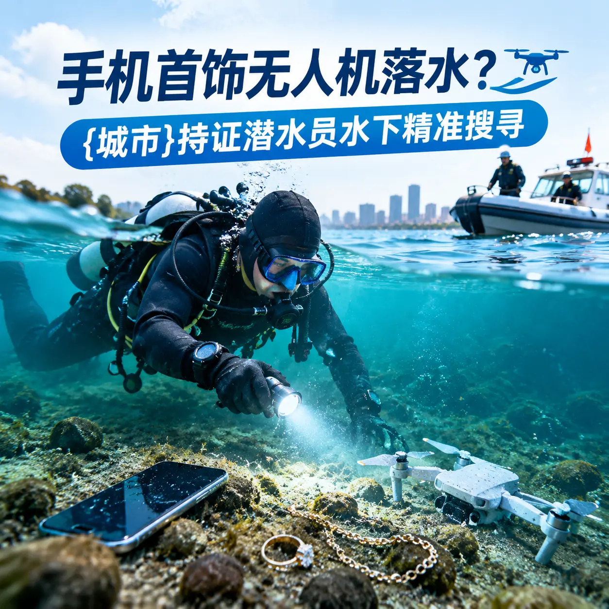 手机首饰无人机落水？绥江持证潜水员水下精准搜寻